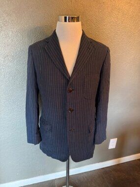 Brooks Brothers Mens Casual Blue Pinstripe Brooks Brothers Jacket - M